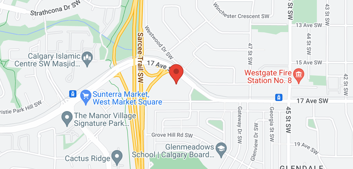 map of 301 5340 17 Avenue SW